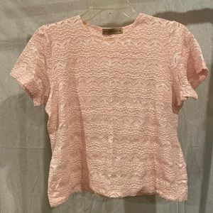 Pink shimmery textured top